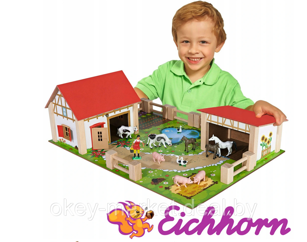 Игровой набор Eichhorn деревянная ферма 4308 - фото 5 - id-p184874763