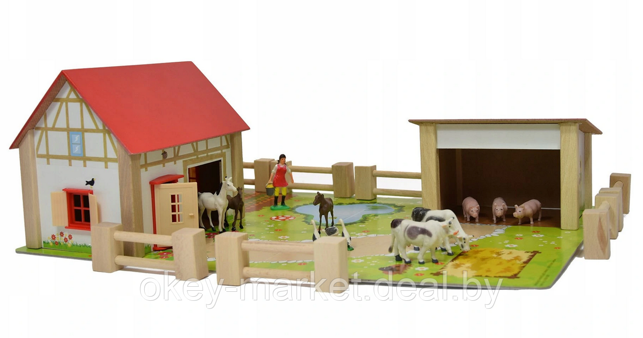 Игровой набор Eichhorn деревянная ферма 4308 - фото 2 - id-p184874763
