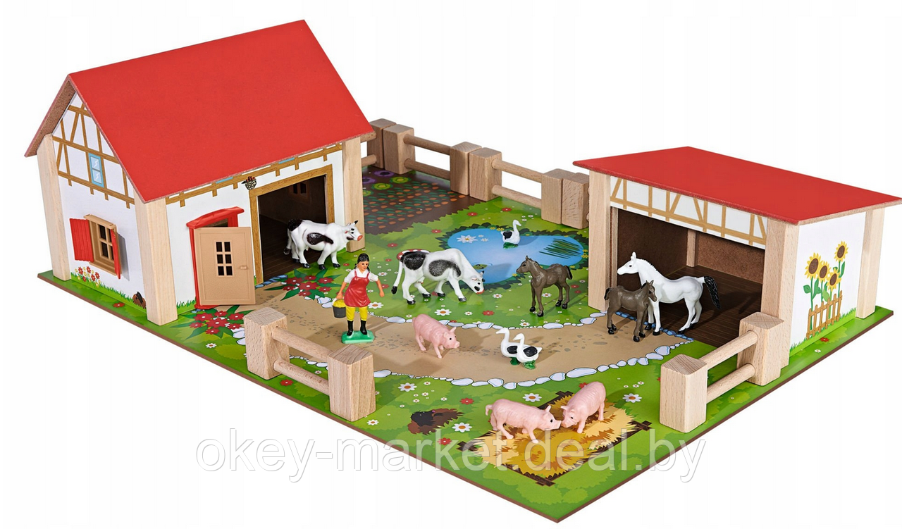 Игровой набор Eichhorn деревянная ферма 4308 - фото 1 - id-p184874763