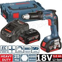 Bosch GSR 18 V-EC TE (0.601.9C8.007), Аккумуляторный шуруповерт, 18 В/5,0 Ач Li-Ion, 2 АКБ, L-Boxx