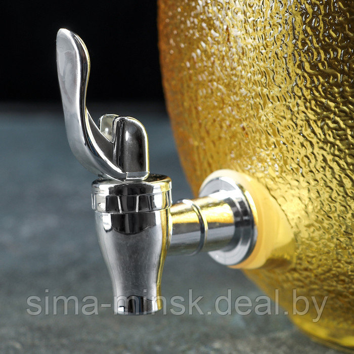 Диспенсер для напитков стеклянный «Фреш», 4 л, 21×16×24 см, цвет жёлтый - фото 2 - id-p184875869