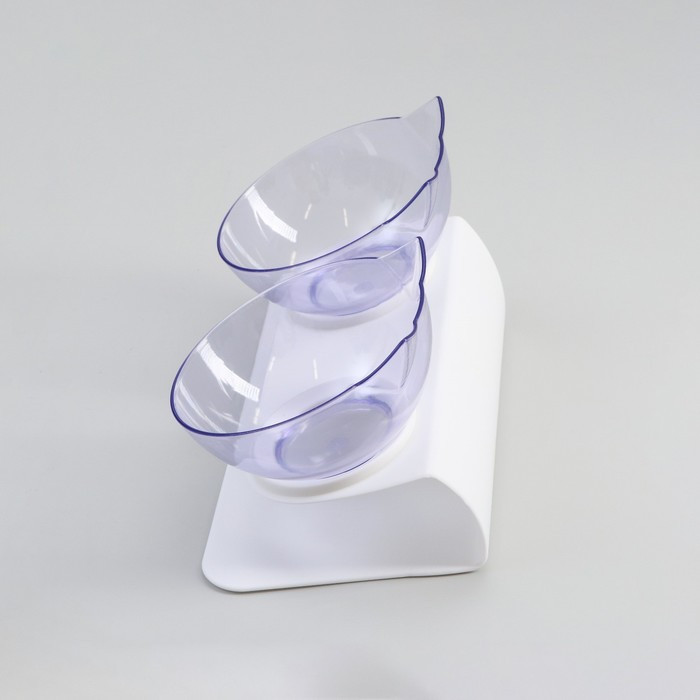 Миски пластиковые на белой подставке 27,5 х 14 х 15 см прозрачные - фото 3 - id-p184879670
