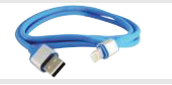 Дата-кабель, ДК 18, USB - Lightning, 1 м, силиконовая оплетка, голубой, TDM - фото 1 - id-p184885912