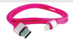Дата-кабель, ДК 21, USB - Lightning, 1 м, силиконовая оплетка, розовый, TDM - фото 1 - id-p184885917