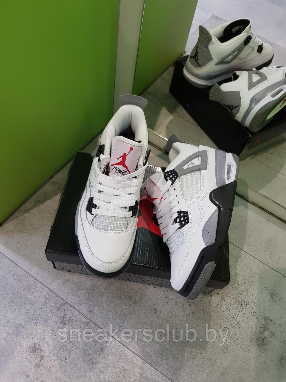 Кроссовки белые мужские Nike Jordan 4 / демисезонные / повседневные - фото 6 - id-p184889315