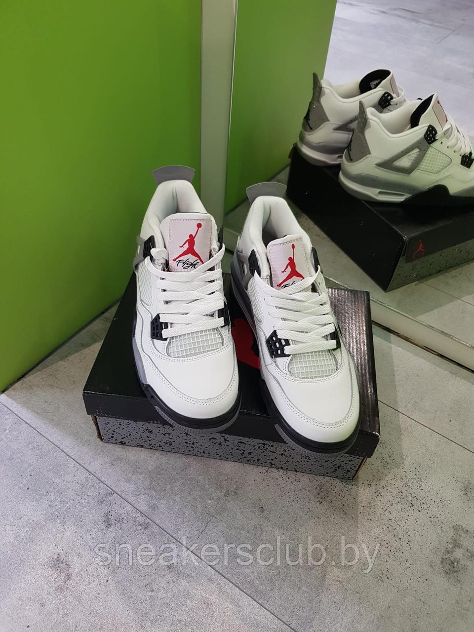 Кроссовки белые мужские Nike Jordan 4 / демисезонные / повседневные - фото 7 - id-p184889315