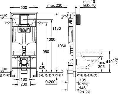 Инсталляция для подвесного унитаза GROHE Solido 38811000 комплект 3 в 1 - фото 2 - id-p184904835