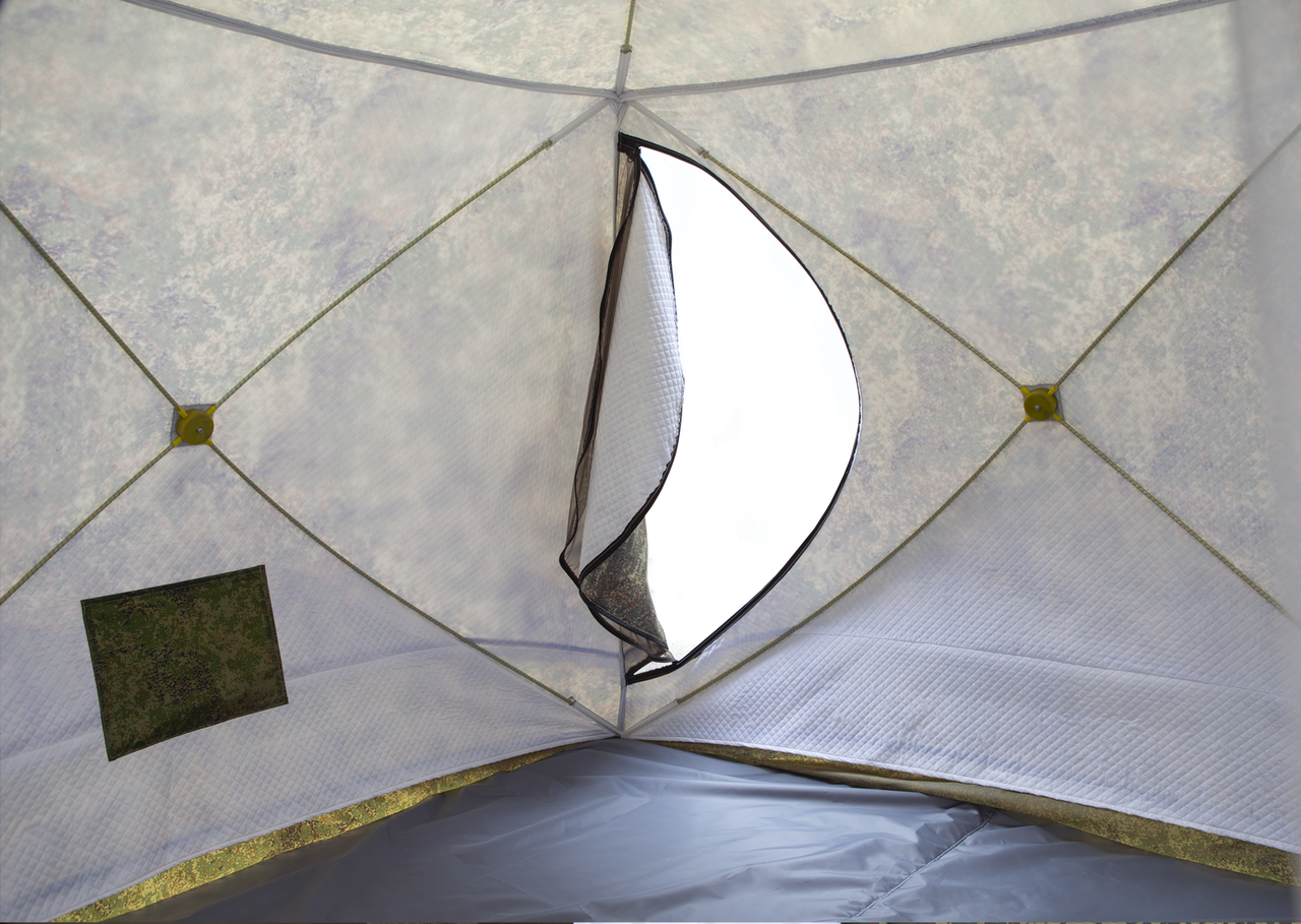Палатка СТЭК КУБ 4 (трехслойная) камуфляж, москитная сетка - фото 9 - id-p184906933