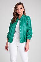 Женская летняя кожаная бирюзовая куртка Liona Style 844 бирюзовый 46р.