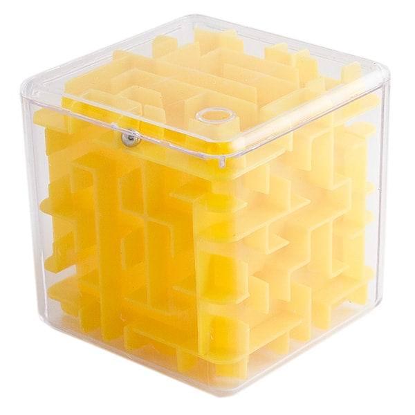 Головоломка куб лабиринт желтая