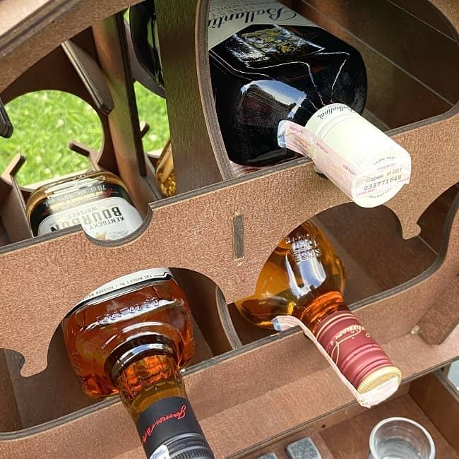 Мини бар бочка Whisky «DIAMOND» с набором аксессуаров для виски, цвет палисандр - фото 6 - id-p184916240