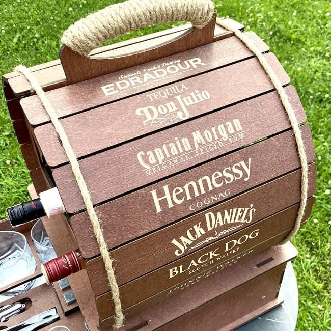 Мини бар бочка Whisky «DIAMOND» с набором аксессуаров для виски, цвет палисандр - фото 7 - id-p184916240