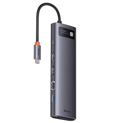 USB-хаб Baseus Metal Gleam Series 12-in-1 Multifunctional Type-C HUB Docking Station (WKWG020213) - фото 1 - id-p184947060