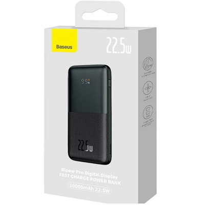 Внешний аккумулятор Baseus Bipow Pro Digital Display Fast Charge Power Bank 10000mAh 22.5W Black (With Simple - фото 5 - id-p184947061