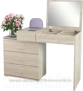 Туалетный столик с зеркалом MFMaster Нуар-6 / МСТ-ТСН-06-ДМ-16 (дуб молочный)