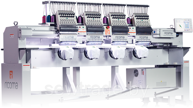 Промышленная четырёхголовочная вышивальная машина RICOMA CHT2-1204 поле вышивки 400 x 450 мм