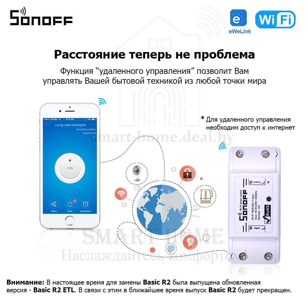 Sonoff Basic R2 (умное Wi-Fi реле) - фото 4 - id-p184953461