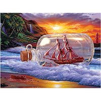 Алмазная мозаика (живопись) 40*50см - Корабль в бутылке