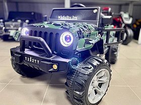 Детский электромобиль RiverToys T222TT 4WD (камуфляж) Jeep Полноприводный