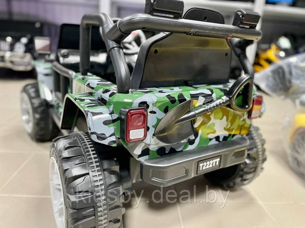 Детский электромобиль RiverToys T222TT 4WD (камуфляж) Jeep Полноприводный - фото 3 - id-p184973273