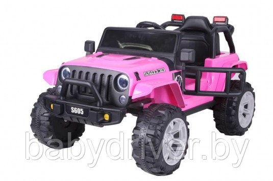 Детский электромобиль RiverToys T222TT 4WD (розовый) Jeep Полноприводный