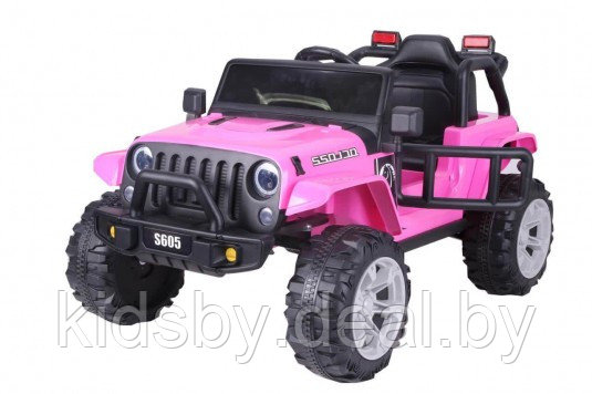 Детский электромобиль RiverToys T222TT 4WD (розовый) Jeep Полноприводный - фото 1 - id-p184973275