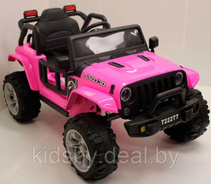 Детский электромобиль RiverToys T222TT 4WD (розовый) Jeep Полноприводный - фото 2 - id-p184973275