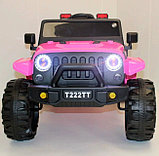 Детский электромобиль RiverToys T222TT 4WD (розовый) Jeep Полноприводный, фото 4