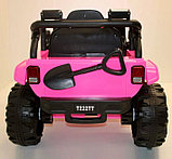 Детский электромобиль RiverToys T222TT 4WD (розовый) Jeep Полноприводный, фото 5