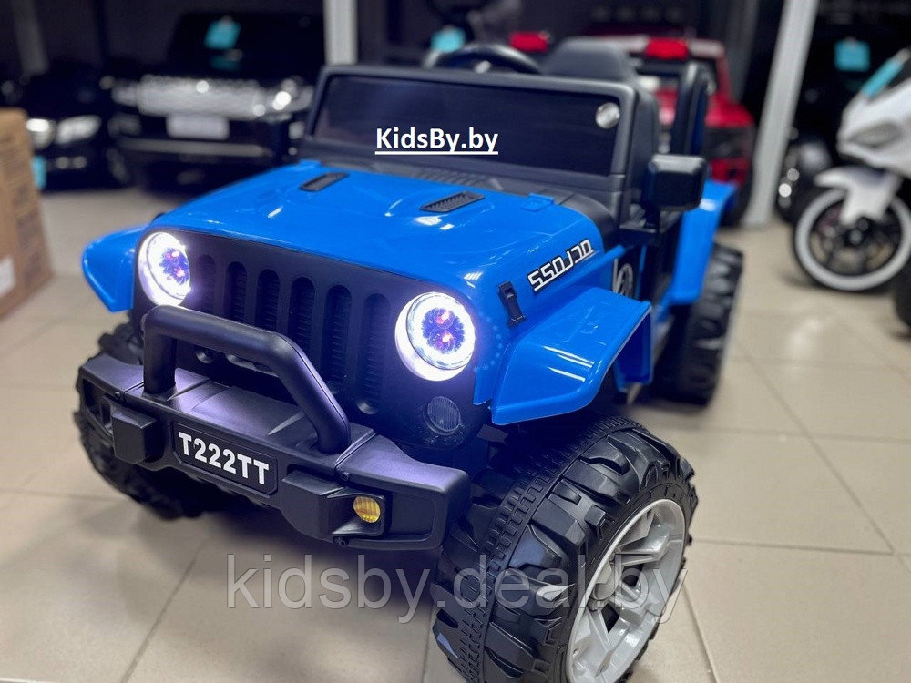 Детский электромобиль RiverToys T222TT 4WD (синий) Jeep Полноприводный