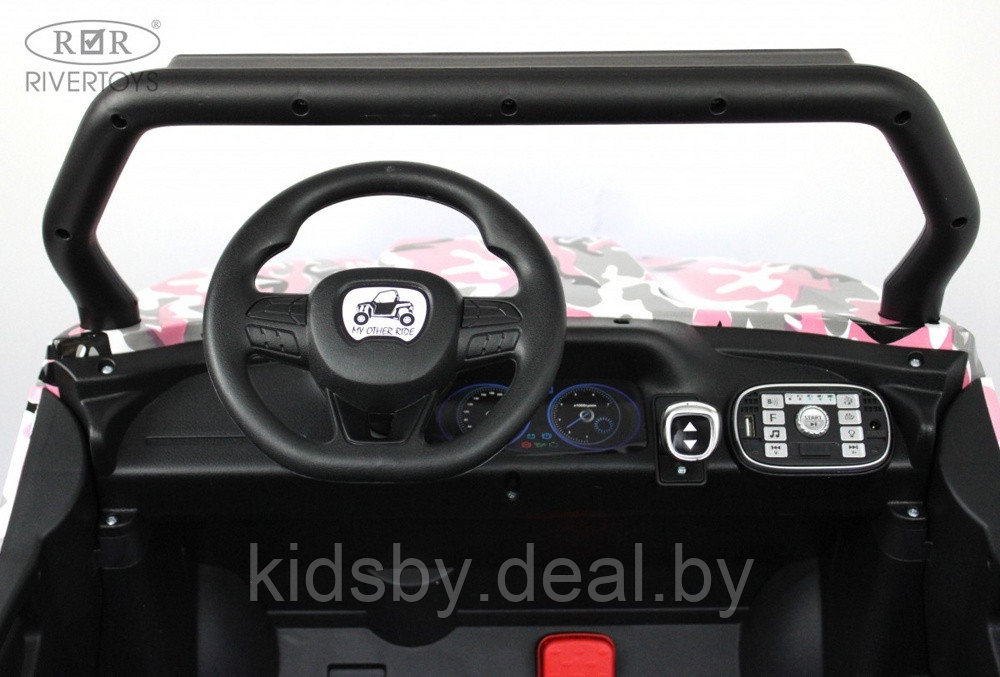 Детский электромобиль RiverToys T777TT 4WD (розовый камуфляж) Buggy Полноприводный, двухместный - фото 3 - id-p184973281