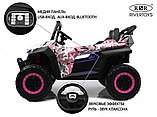 Детский электромобиль RiverToys T777TT 4WD (розовый камуфляж) Buggy Полноприводный, двухместный, фото 5
