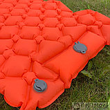 Туристический сверхлегкий матрас со встроенным насосом SLEEPING PAD и воздушной подушкой  Оранжевый, фото 3