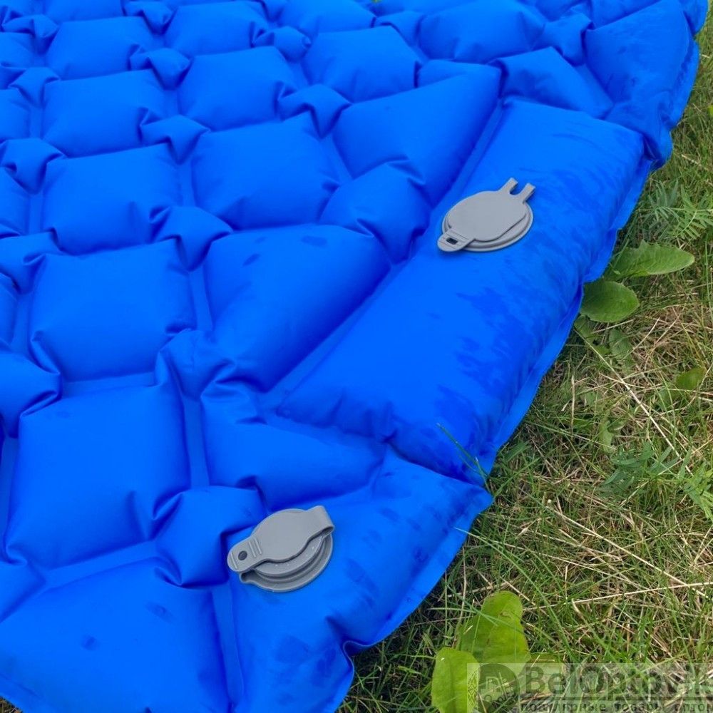 Туристический сверхлегкий матрас со встроенным насосом SLEEPING PAD и воздушной подушкой Ярко синий - фото 7 - id-p184855360