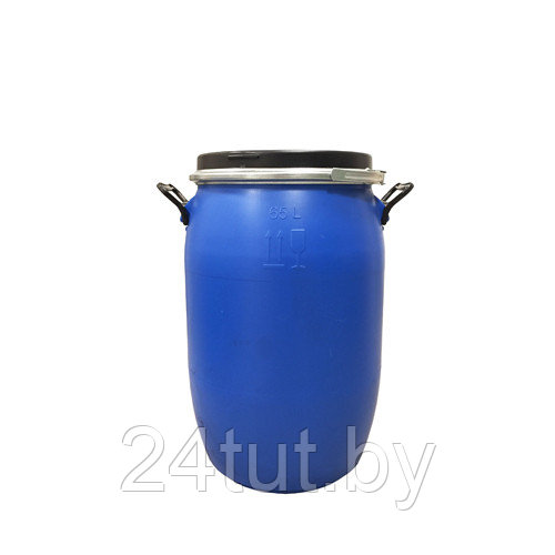 Бочка  для душа 30 литров с крышкой  и хомутом (кран метал)