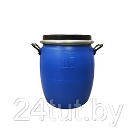 Бочка  для душа 48 литров с крышкой  и хомутом (кран метал)