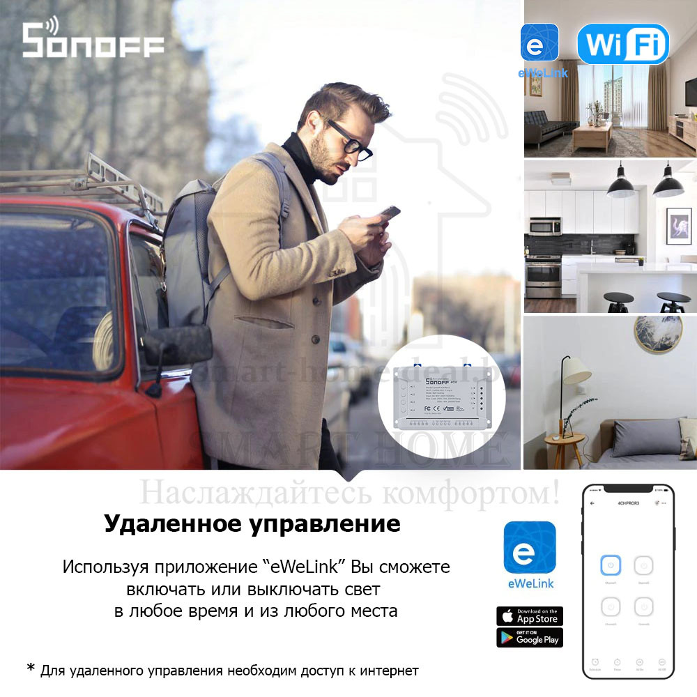 Sonoff 4CH R2 (умный Wi-Fi модуль с 4 реле) - фото 5 - id-p184980526