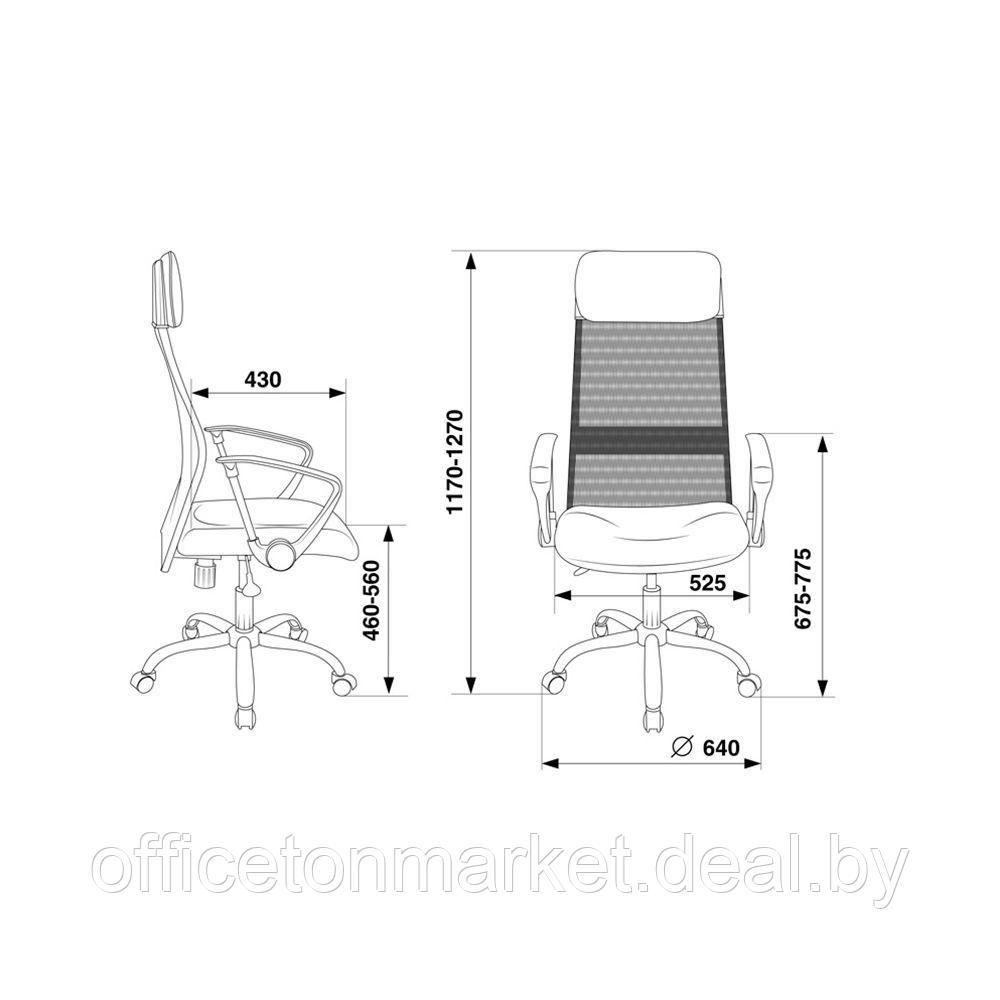 Кресло для руководителя Бюрократ "KB-6N/SL/B", сетчатая ткань, хром, черный - фото 5 - id-p184993770