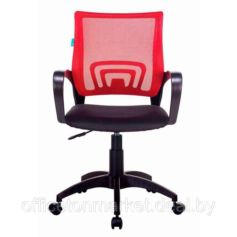 Кресло для персонала Бюрократ "CH-695NLT", ткань, пластик, красный, черный - фото 2 - id-p184993779