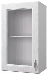 Шкаф навесной для кухни Горизонт Мебель Принцесса 40 с витриной (арктик)