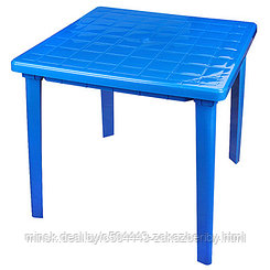 Стол пластмассовый 80х80х74см, синий (Россия)