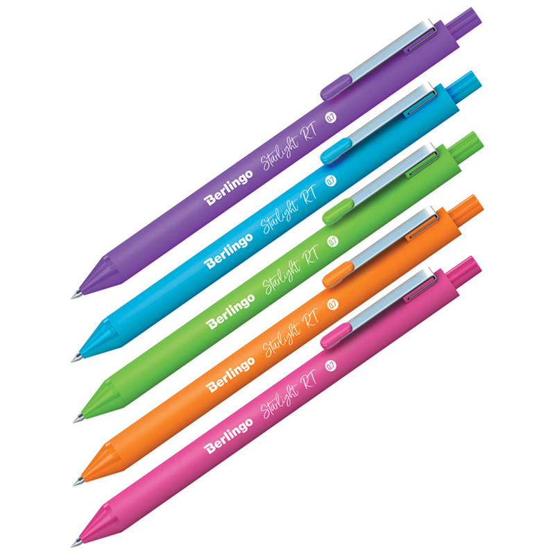 Ручка шариковая автоматическая Berlingo "Starlight RT", soft touch, синяя, 0,7мм, корпус ассорти CBp_07251 - фото 1 - id-p185001195
