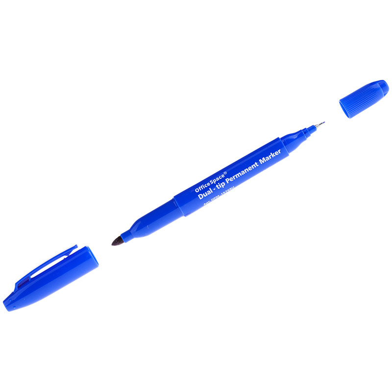 Маркер перманентный двухсторонний OfficeSpace синий, пулевидный, 0,8/2,2мм DPM_1576BU - фото 1 - id-p185001198