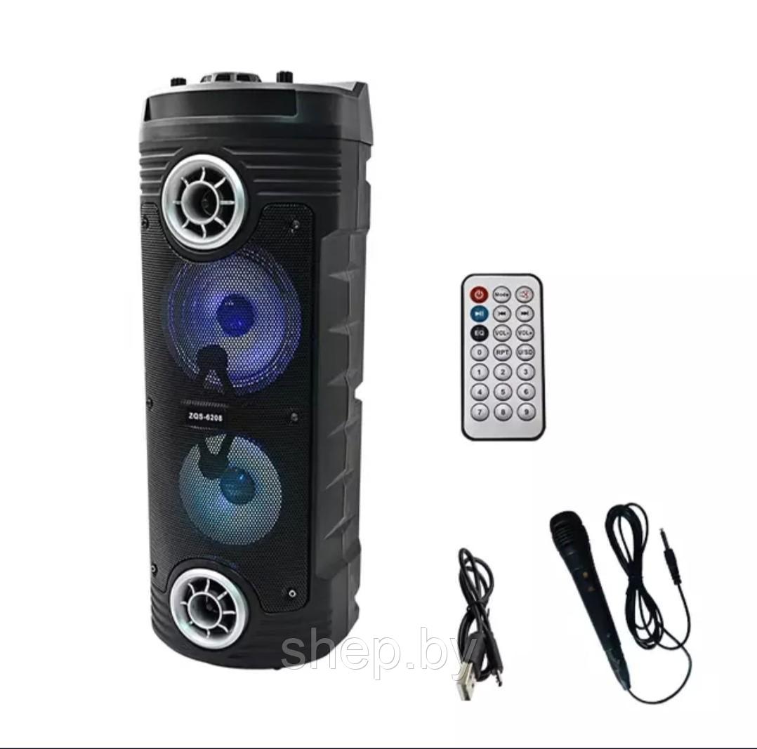 Портативная колонка BT SPEAKER ZQS-6208 с микрофоном,пульт ДУ - фото 1 - id-p185001439