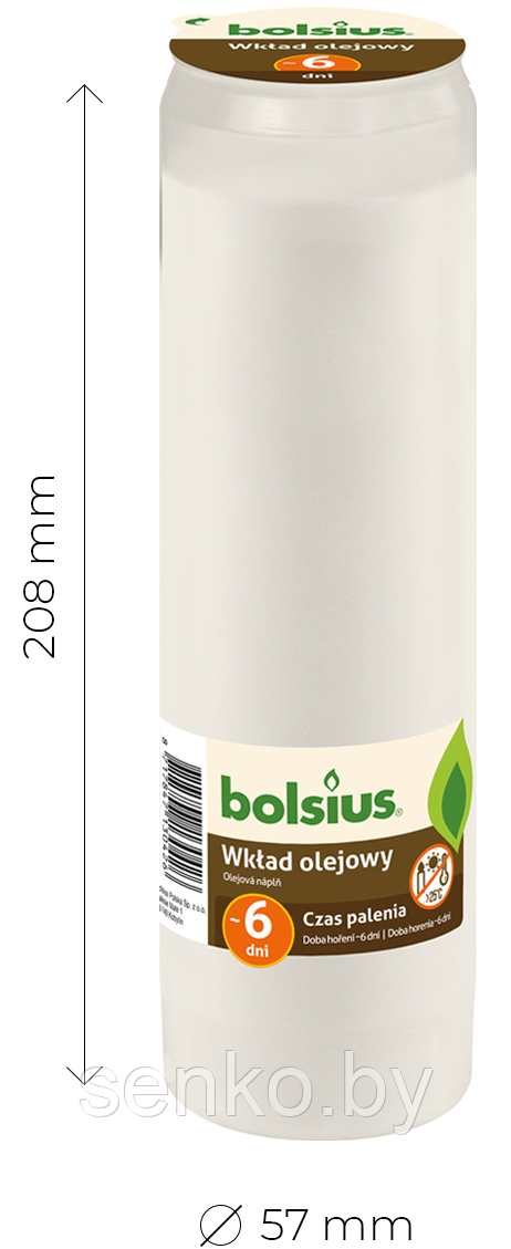 Bolsius NR10 - 6 дней, 20 шт. | 1 шт. - 7.70 руб.