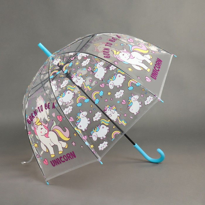 Зонт детский прозрачный для девочек Единороги - фото 4 - id-p185011186