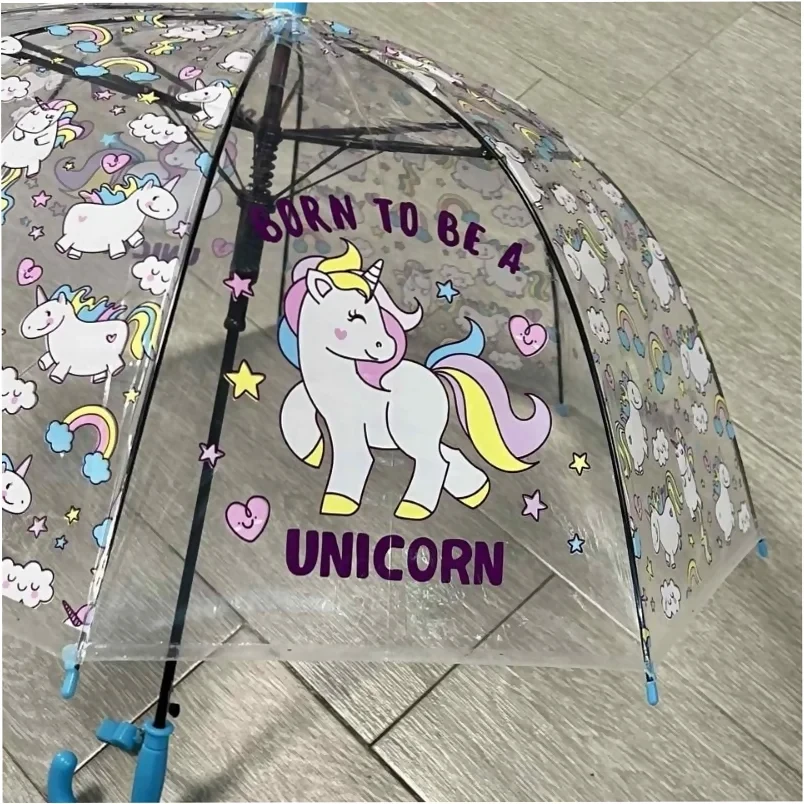 Зонт детский прозрачный для девочек Единороги - фото 2 - id-p185011186