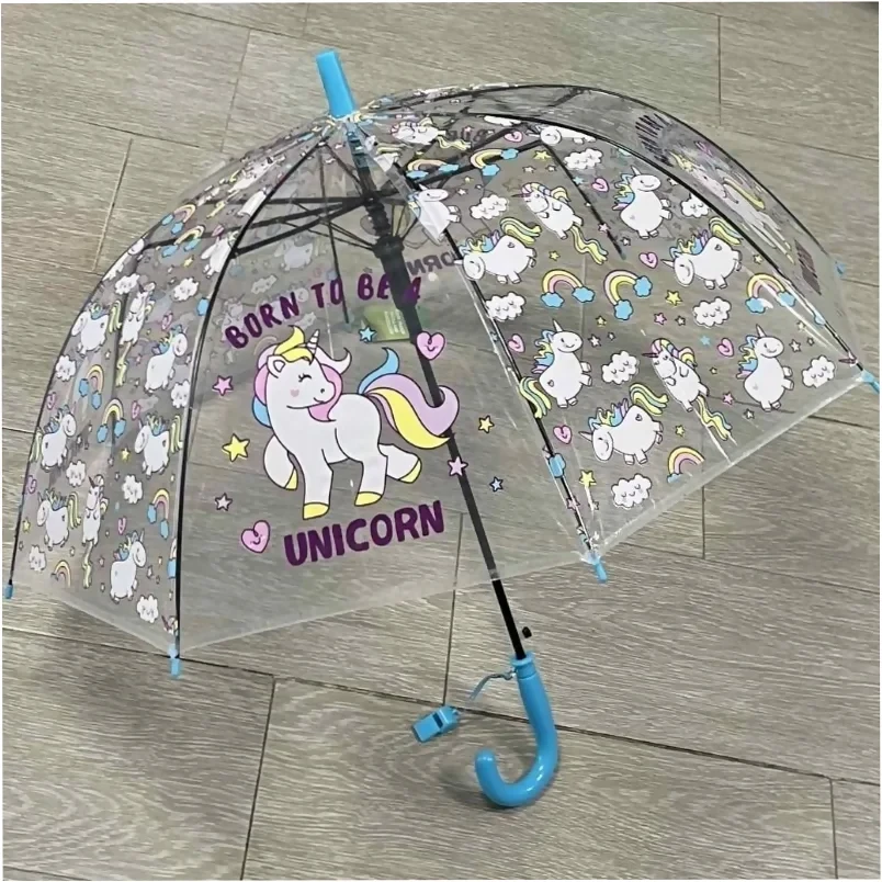 Зонт детский прозрачный для девочек Единороги - фото 1 - id-p185011186