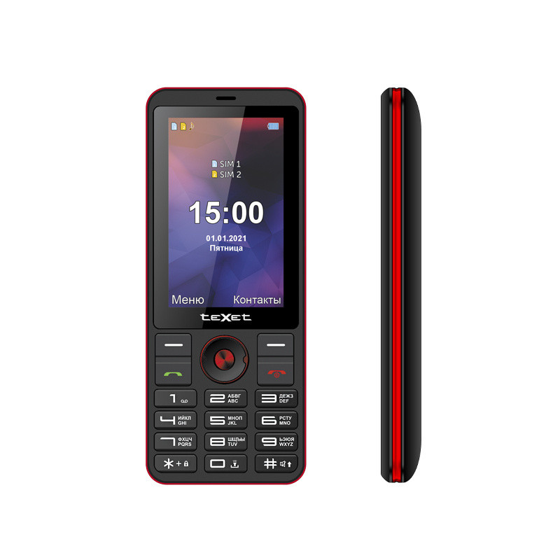 Мобильный телефон TeXet TM-321 черный-красный - фото 1 - id-p185011228