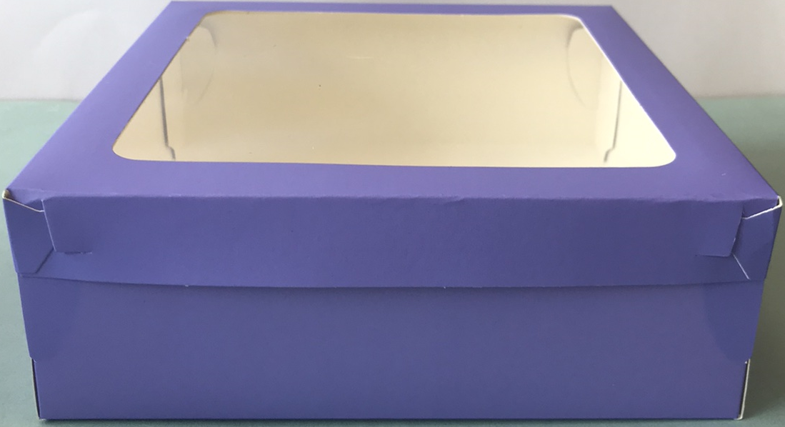 Коробка для зефира и печенья со съемной крышкой и окном, Лавандовая, 200х200х h70 мм - фото 2 - id-p184365767